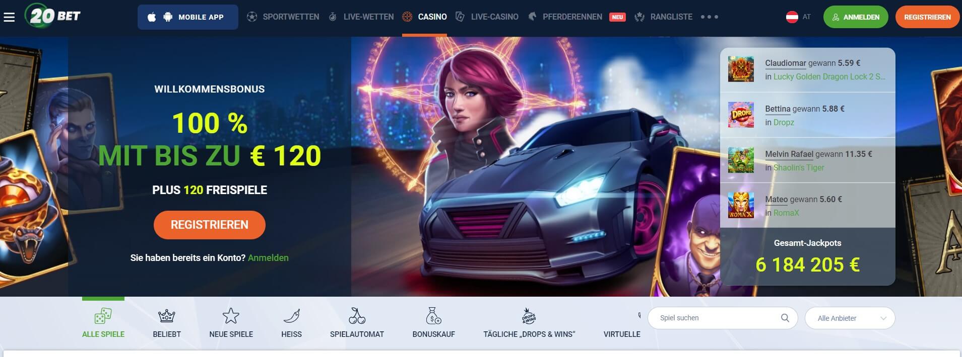 20bet casino login