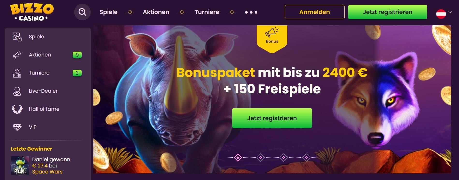bizzo casino login