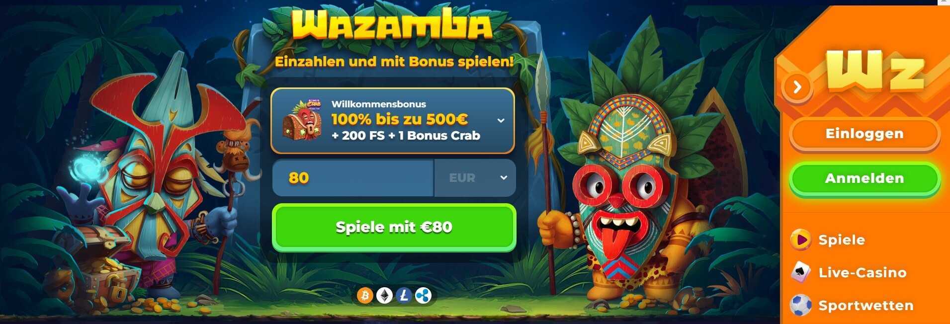 wazamba casino login